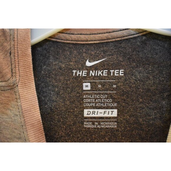 Men's Nike Dryfit Brown Custom Bleach Dye T-shirt Size M - Picture 4 of 5